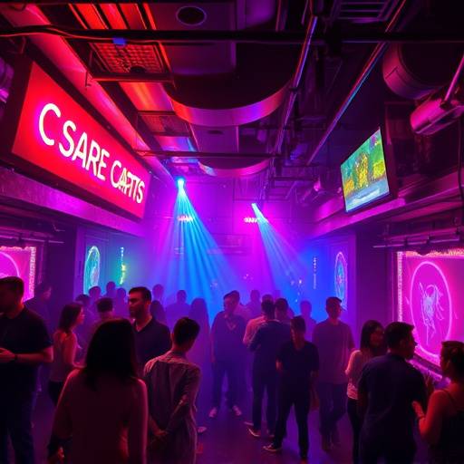 Fotograma del videoclip 'Noches de Neon', mostrando una fiesta en un club nocturno.